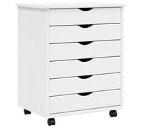 vidaXL Armadietto Rotante con Cassetti MOSS Bianco Legno Massello Pino