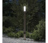 vidaXL Lampada a paletto con sensore e presa 110 cm Acciaio Inox IP44