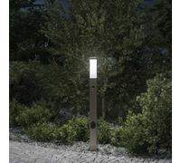 vidaXL Lampada a paletto con sensore e presa 80 cm Acciaio Inox IP44