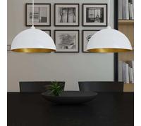 vidaXL Lampada a Sospensione 2pz Altezza Regolabile Semisferica Bianca