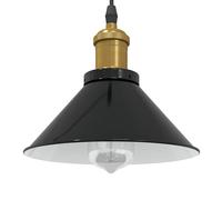vidaXL Lampada a Sospensione Regolabile E27 Nero Lucido Ø22 cm Metallo