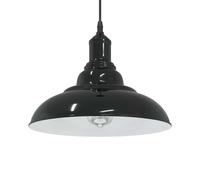 vidaXL Lampada a Sospensione Regolabile E27 Nero Lucido Ø31 cm Metallo