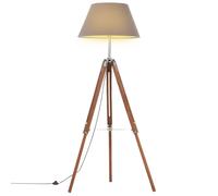 vidaXL Lampada a Treppiede Marrone e Grigio in Legno di Teak 141 cm