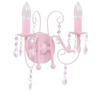 vidaXL Lampada da Muro con Perle Rosa 2 Lampadine E14
