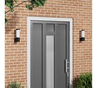 vidaXL Lampade da Parete Esterne 2 PCS Nero 12 x 7.5 x 27 cm, Lampada da Muro cilindrica, Luce Moderna per Esterni, Sconce per Giardino, Lampadina E27, Resistente agli Agenti atmosferici