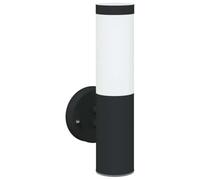 vidaXL Lampada da Parete Esterna Nero 15 x 7,5 x 33 cm | Forma cilindrica elegante con finitura opaca, Tecnologia LED dimmerabile che fa risparmiare energia,
