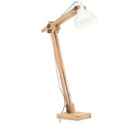 VIDAXL - Lampada da Pavimento Bianca in Legno Massello di Mango E27