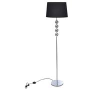 vidaXL Lampada Terra Alta Paralume Dritta 4 Sfere Nera Luce Pavimento Piantana