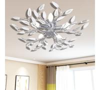 vidaXL Lampada da Soffitto Bianca Trasparente Cristalli Acrilici 5 E14