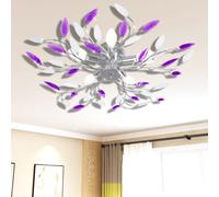 Lampada da soffitto bianco e viola in cristalli acrilici 5 e14