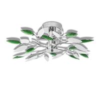 vidaXL Lampada da Soffitto Foglie Bianco e Verde Cristallo Acrilico Lampadario