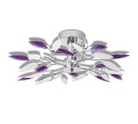 vidaXL Lampada da Soffitto Foglie Bianco e Viola Cristallo Acrilico Lampadario