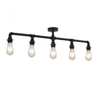 vidaXL Lampada da Soffitto Nera con 5 Lampadine E27
