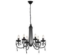 vidaXL Lampada da Soffitto Pendente Elegante Nera 6 Portalampade