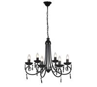vidaXL Lampada da Soffitto Pendente Elegante Nera 6 Portalampade