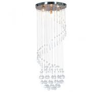 VidaXL Lampada da Soffitto Spirale Perle di Vetro 3xG9 Argento