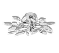 Lampada da soffitto foglie bianco e acrilico trasparente 3xe14