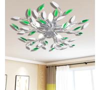 vidaXL Lampada da Soffitto Verde e Bianca con Cristalli Acrilici 5 E14