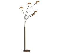vidaXL Lampada da Terra 5 Bulbi E14 a Risparmio Elegante Luce Alta da Pavimento Piantana Illuminazione Interni in Acciaio Cromato Argento