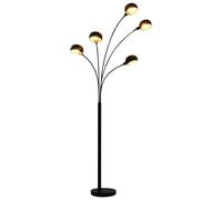vidaXL Lampada da Terra 200 cm 5 Bulbi E14 Nero e Oro