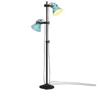 vidaXL Lampada da Terra 25 W Blu Anticato 25x25x90/160 cm E27