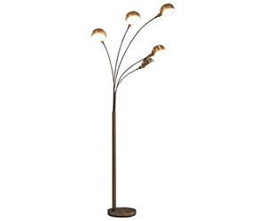vidaXL Lampada da Terra 5 Bulbi E14 a Risparmio Elegante Luce Alta da Pavimento Piantana Illuminazione Interni in Acciaio Cromato Argento