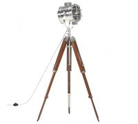 vidaXL Lampada da Terra con Treppiede in Legno Massello di Mango 165 cm