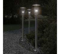 vidaXL Lampada da Terra per Esterni Argento 100 cm in Acciaio Inox