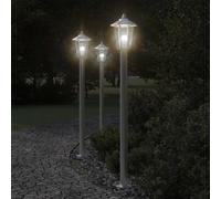 vidaXL Lampada da Terra per Esterni Argento 120 cm in Acciaio Inox