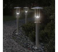 vidaXL Lampada da Terra per Esterni Argento 60 cm in Acciaio Inox