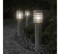 vidaXL Lampada da Terra per Esterni Argento 60 cm in Acciaio Inox