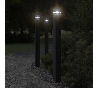 vidaXL Lampada da Terra per Esterni con Sensore Nera 110cm Alluminio