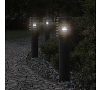 vidaXL Lampada da Terra per Esterni Nera 60 cm in Acciaio Inox