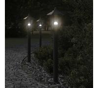 vidaXL Lampada da Terra per Esterni Nera 80 cm in Acciaio Inox