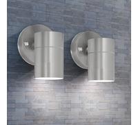 vidaXL Lampada LED da Parete 2 pz Acciaio Inox Proiezione Basso