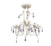 vidaXL Lampada Soffitto Bianca Pendente Cristallo Moderna Lampadario Sospeso