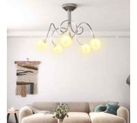 vidaXL Lampada Soffitto con Paralumi Tondi in Vetro per 5 Luci LED G9