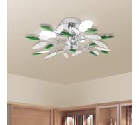 vidaXL Lampada da Soffitto Foglie Bianco e Verde Cristallo Acrilico Lampadario