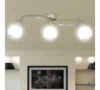 vidaXL Lampada Soffitto Paralumi Vetro Tubi a Onda per 3 Lampadine E14
