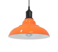 vidaXL Lampada Sospensione Regolabile E27 Arancio Lucido Ø31cm Metallo