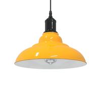 vidaXL Lampada Sospensione Regolabile E27 Giallo Lucido Ø31 cm Metallo