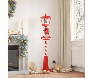 vidaXL Lampada Stradale di Natale con Lanterna Rosso 40,5x40,5x180cm