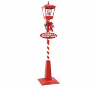 vidaXL Lampada Stradale di Natale con Lanterna Rosso 40.5x40.5x180cm, Soggiorno, Decorazioni Moderne per Le Feste, Figurine Natalizie, Ornamento Natalizio, Accessorio Luminoso LED, Decorazione festiv