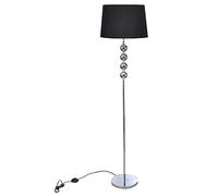 vidaXL Lampada Terra Alta Paralume Dritta 4 Sfere Nera Luce Pavimento Piantana