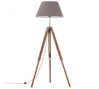 vidaXL Lampada Treppiede in Legno Massello di Teak Marrone e Grigio 141 cm