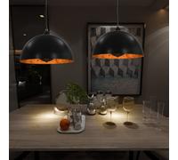 vidaXL Lampadari 2 pz Nero e Oro Semi-Sferici 40 cm E27