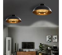 vidaXL Lampadari 2 pz Nero e Oro Semi-Sferici E27