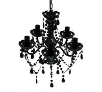 vidaXL - Lampadario a 5 luci, in plastica, Colore: Nero
