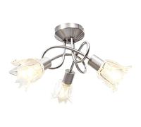 vidaXL Lampadario con Paralumi in Vetro per 3 Lampadine E14 Tulipano