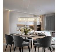 vidaXL Lampadario con Perle di Cristallo Argento 104 cm E14